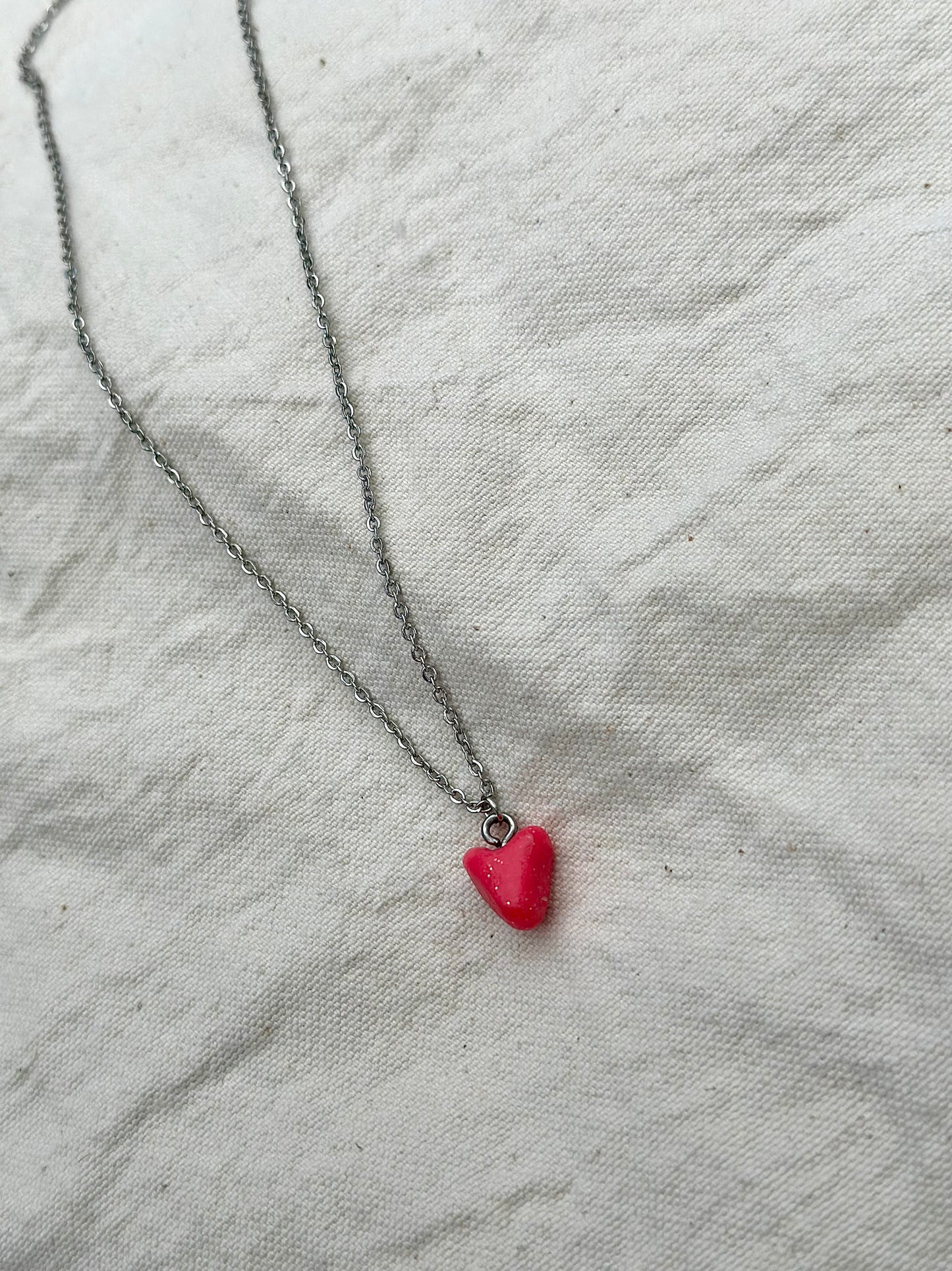 Baby Pink Heart Necklace