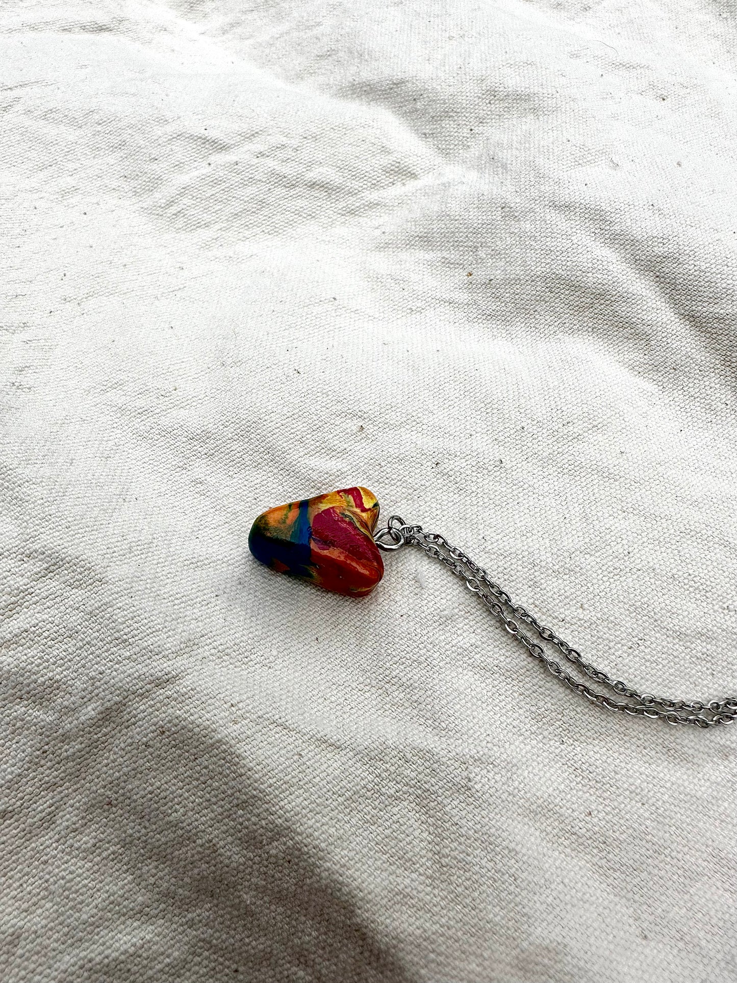 Spunky Multicolored Heart Necklace