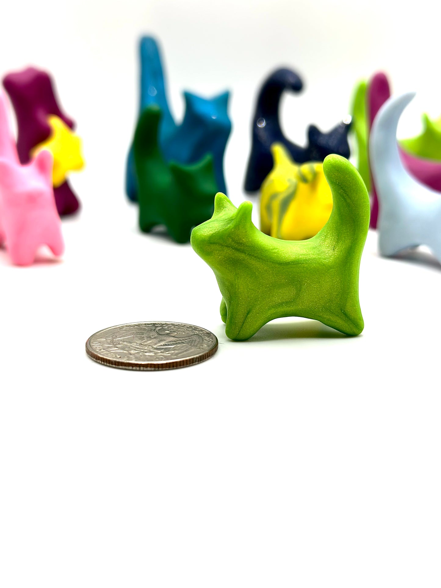 Lucky Lime Green Clay Cat