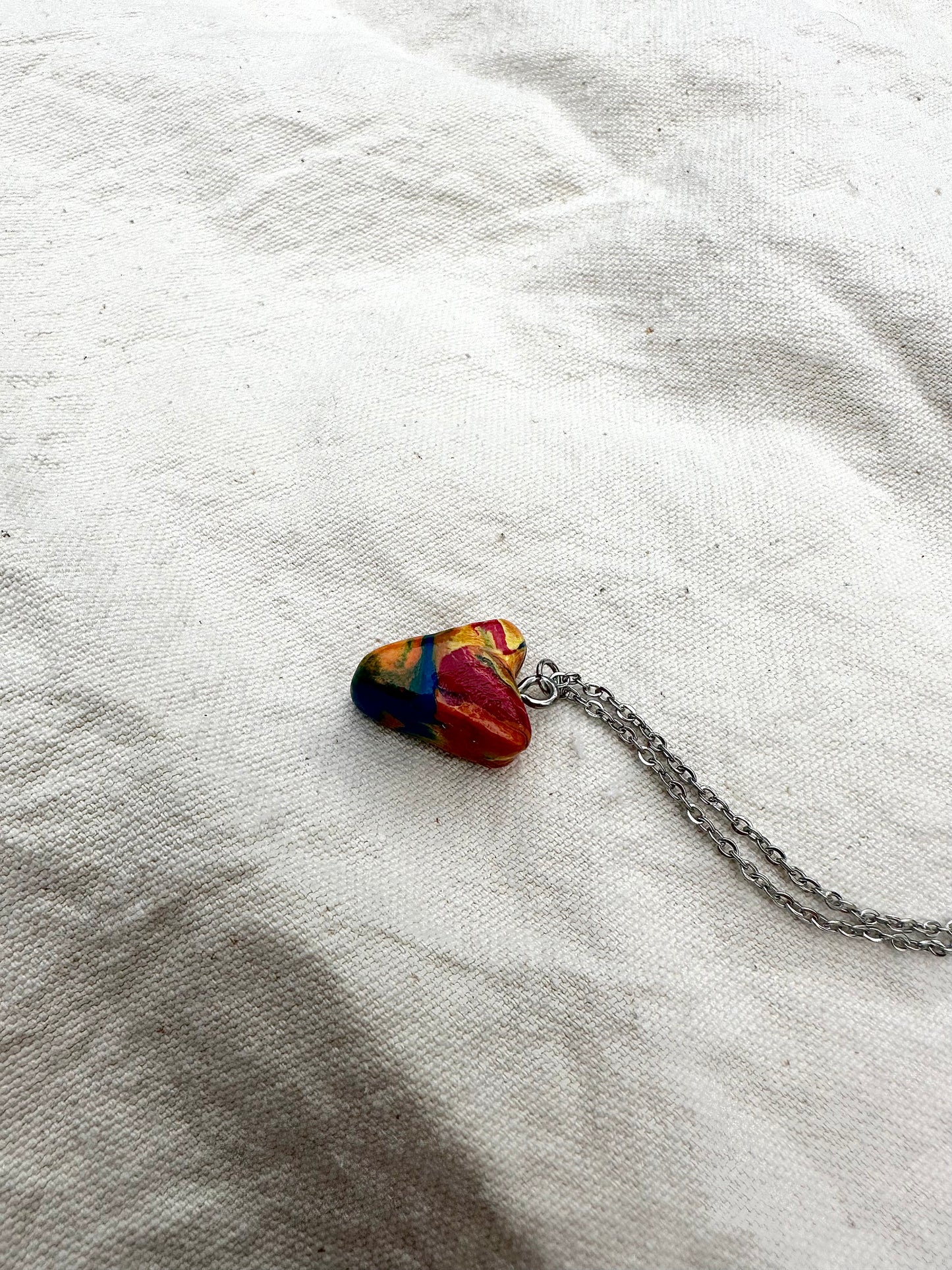 Spunky Multicolored Heart Necklace