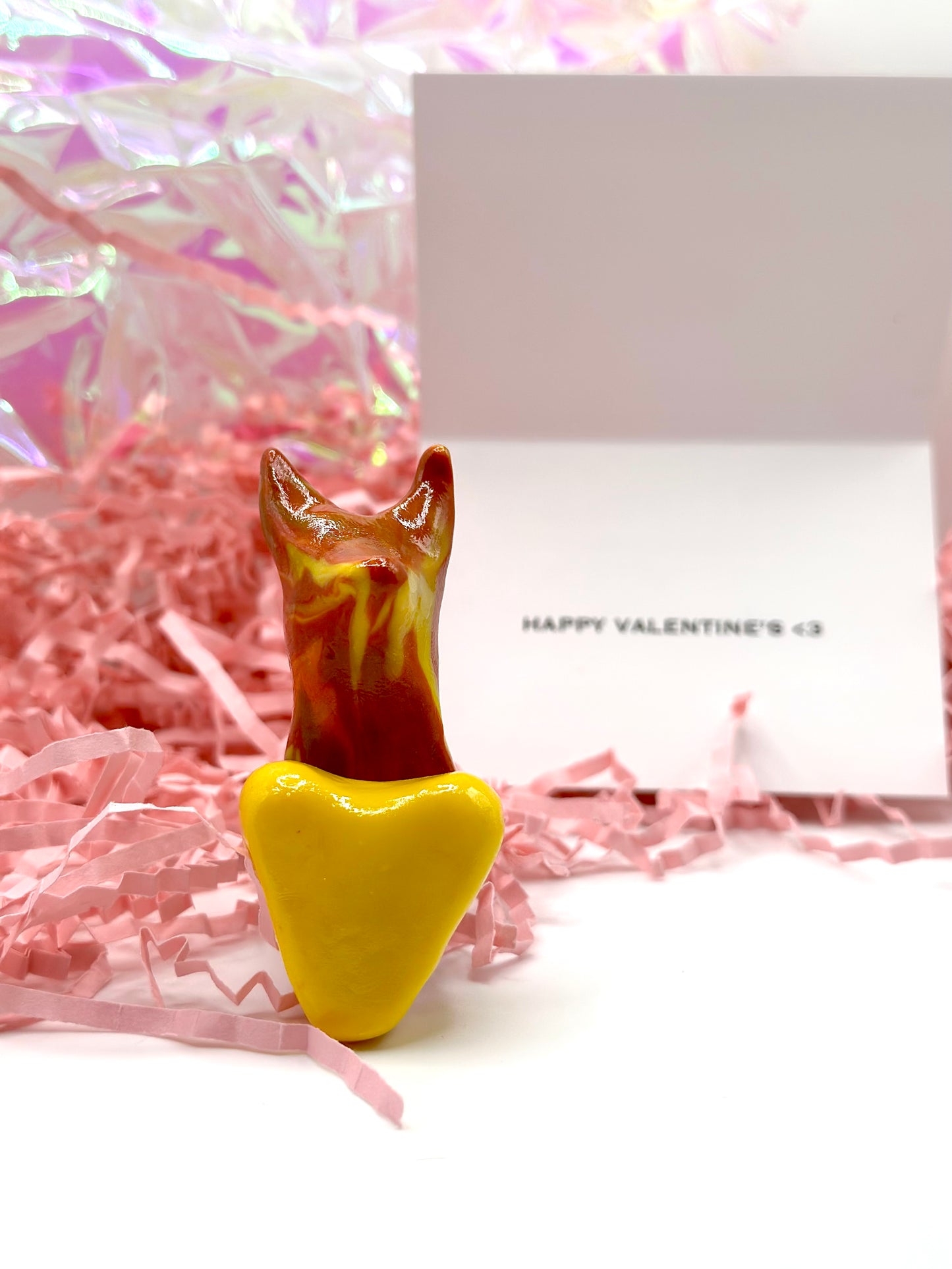 Yellow Heart Dog Valentine Gift