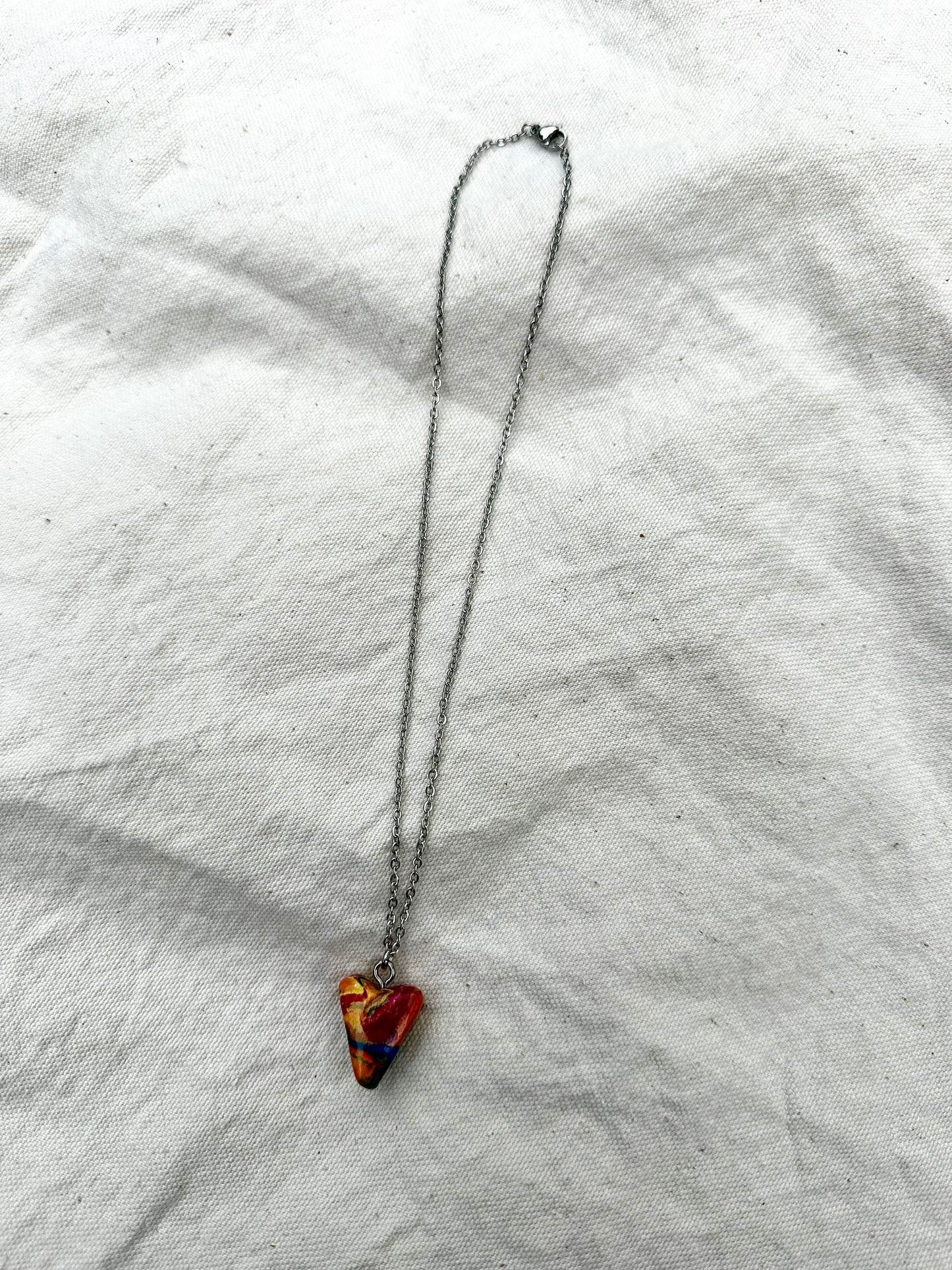 Spunky Multicolored Heart Necklace