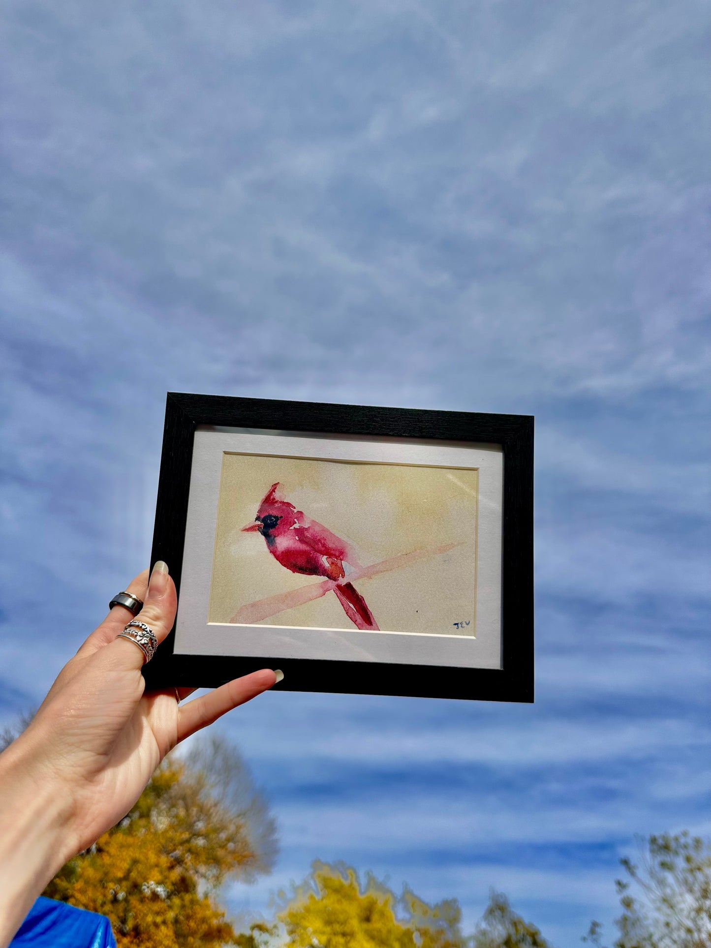 Framed Cardinal Watercolor Art Print