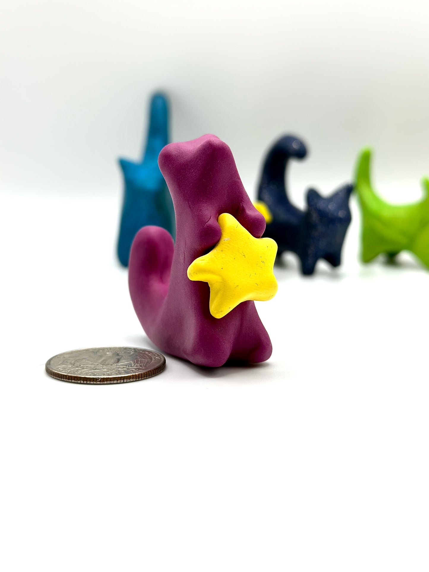 Lucky Purple Star Clay Squirrel