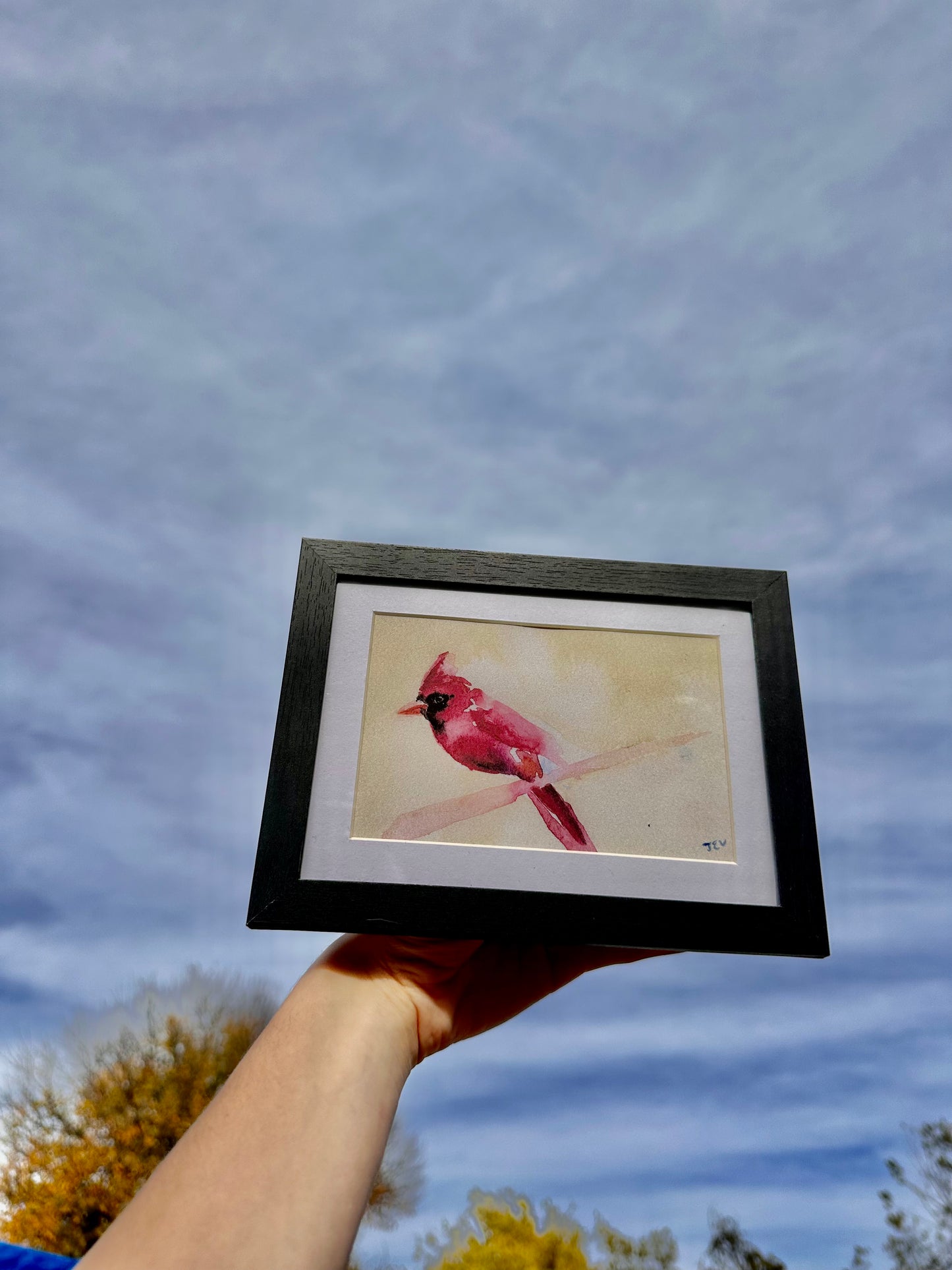 Framed Cardinal Watercolor Art Print