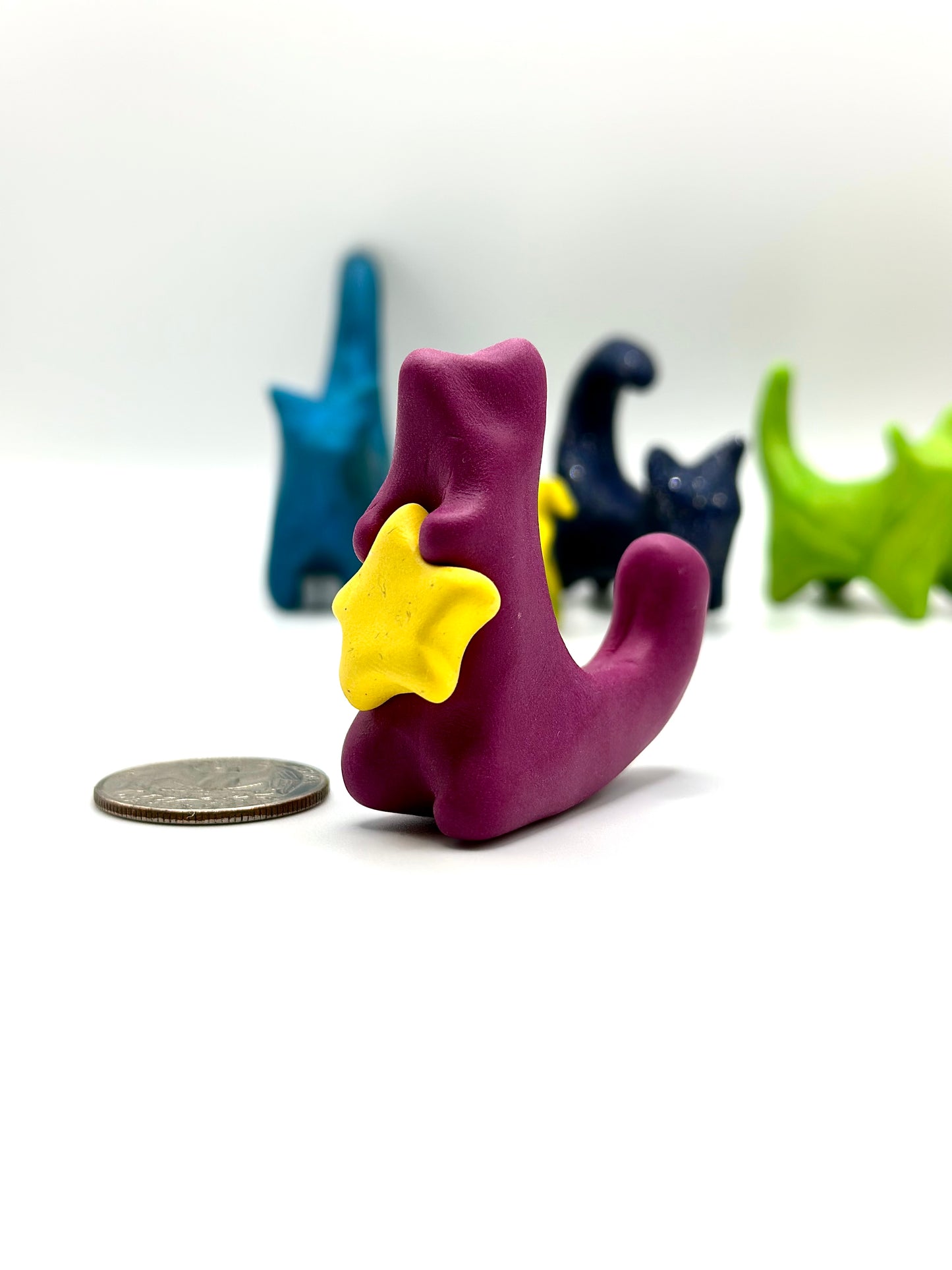 Lucky Purple Star Clay Squirrel