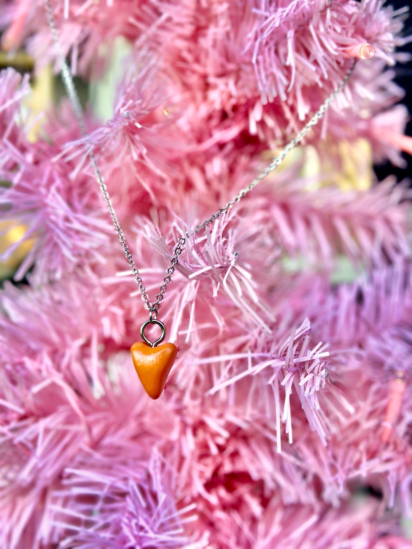 Orange Heart Necklace