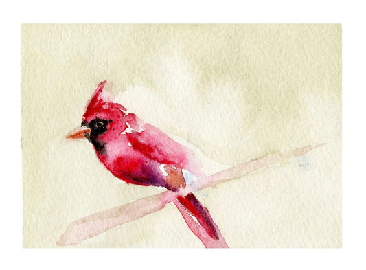 Framed Cardinal Watercolor Art Print