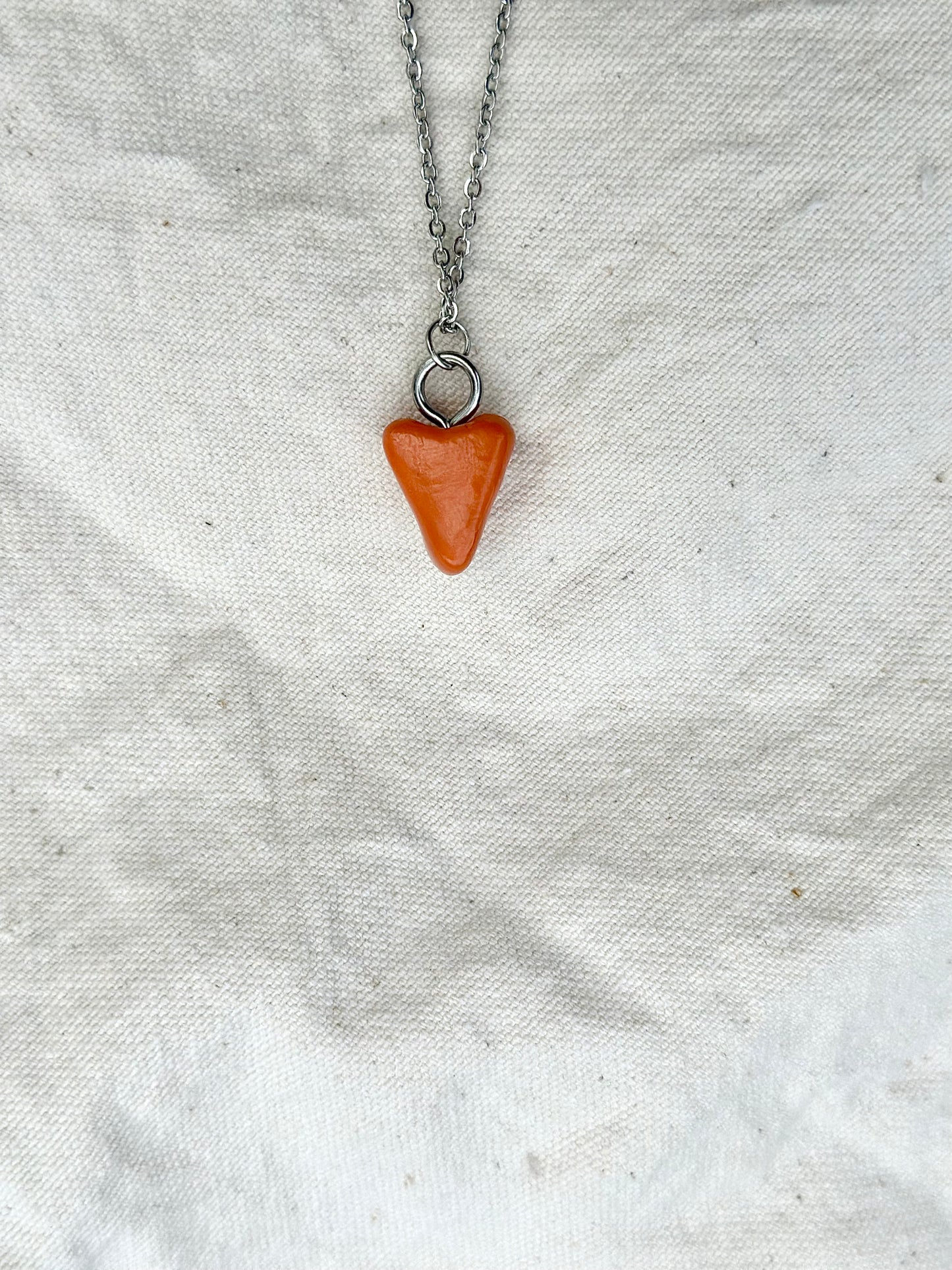 Orange Heart Necklace