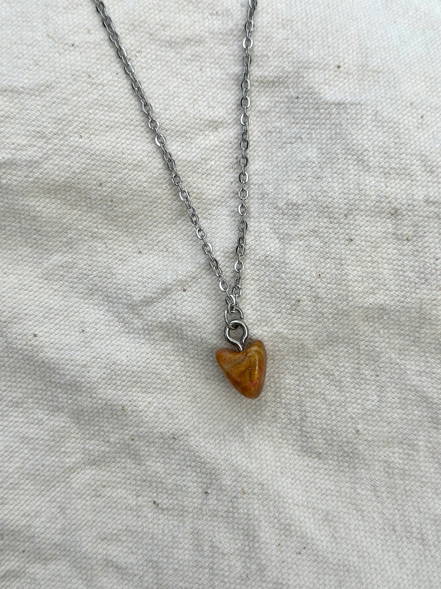 Amber Heart Necklace