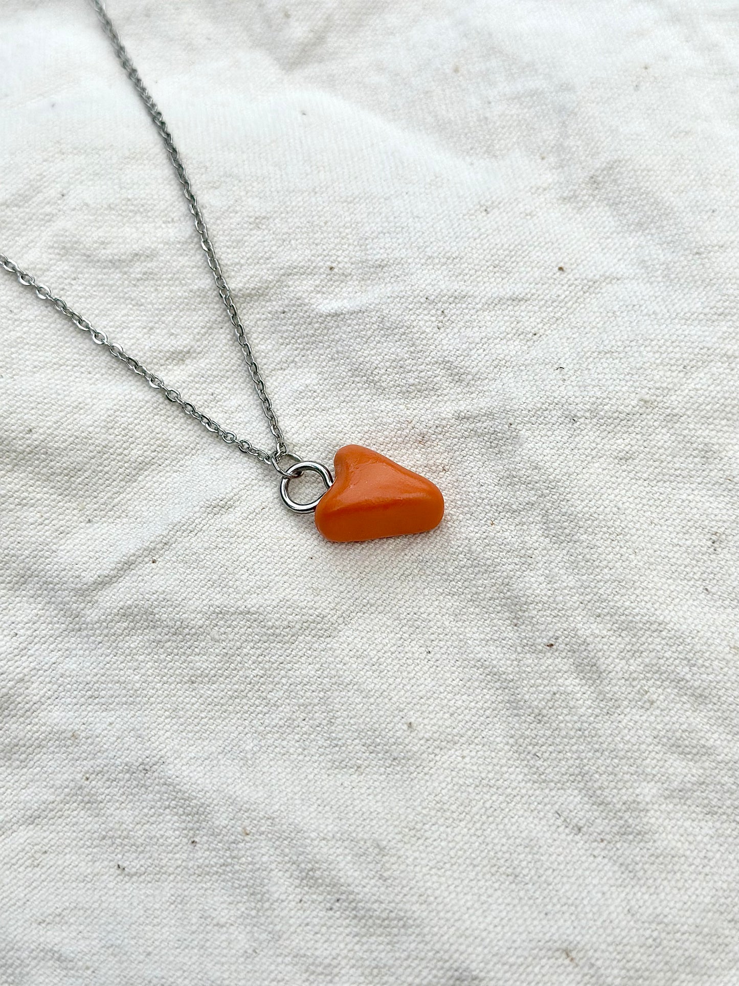 Orange Heart Necklace