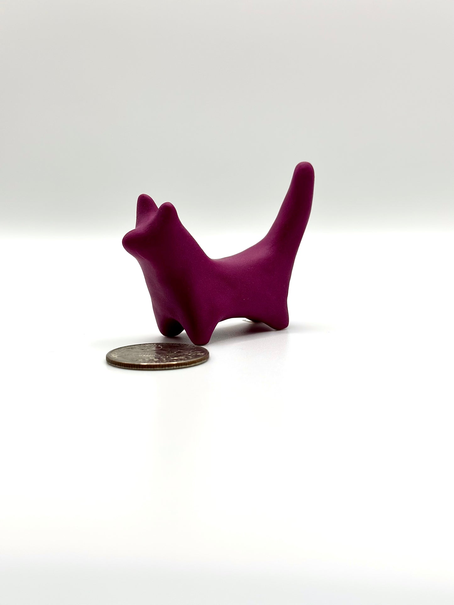 Lucky Purple Clay Cat