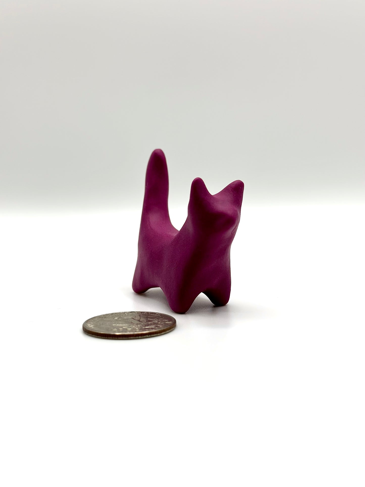 Lucky Purple Clay Cat