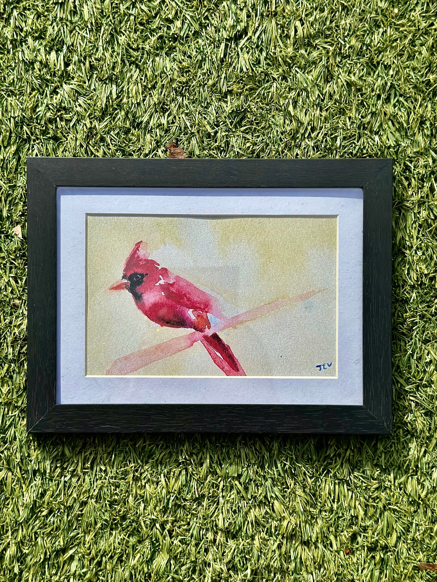 Framed Cardinal Watercolor Art Print