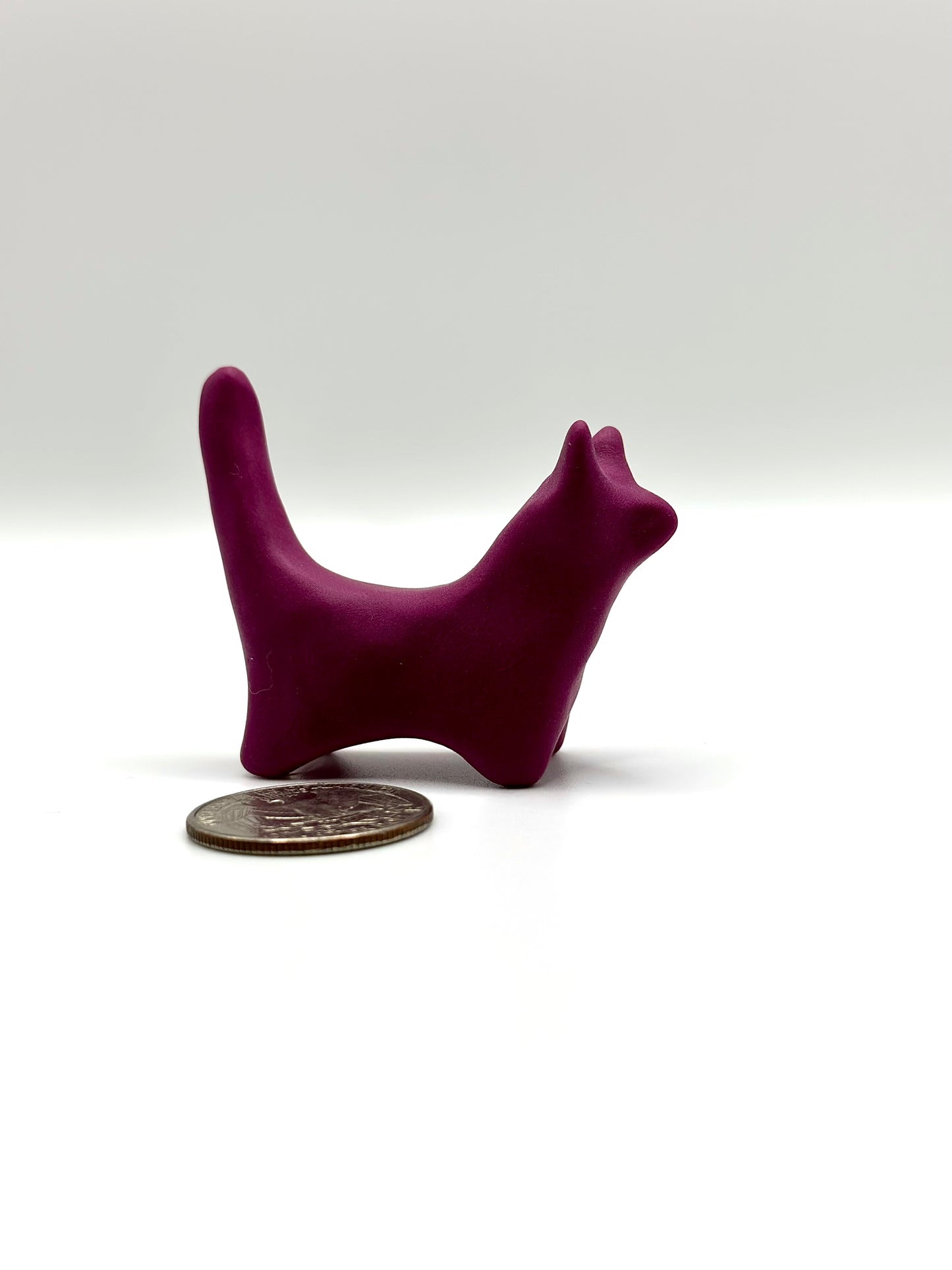 Lucky Purple Clay Cat