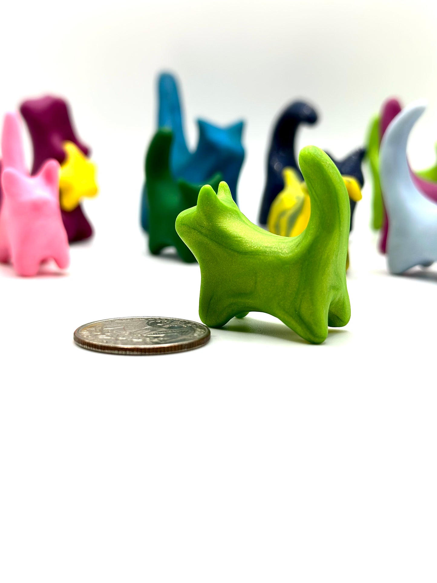 Lucky Lime Green Clay Cat